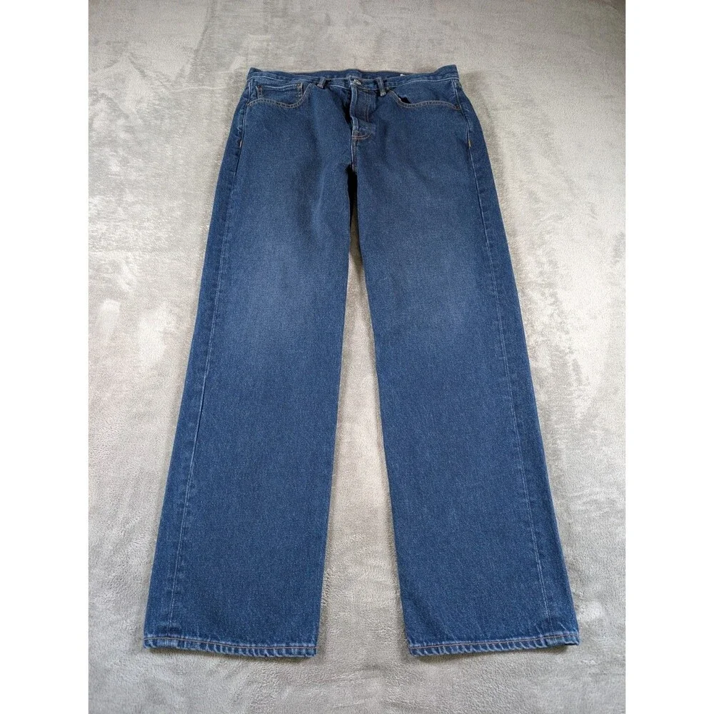 AYR The Slacker Jeans Men’s 35x32 Blue Relaxed Button Fly Made in USA - Picture 2 of 14